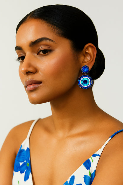 Mini Evil Eye Handmade Beaded Earrings