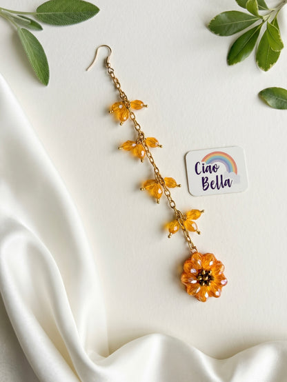 Sparkling Sunflower Handmade Beaded Maangtika