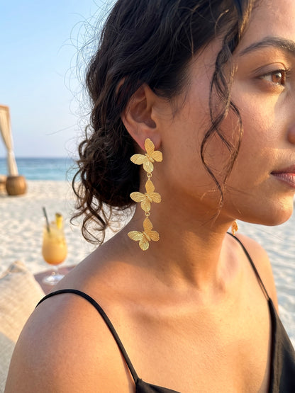 Wild Flutter Butterfly Handmade Brass Earrings