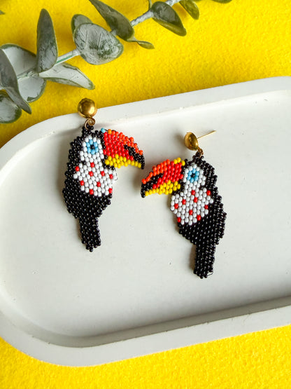Tropical Tucson Handmade Beaded Bird Earrings