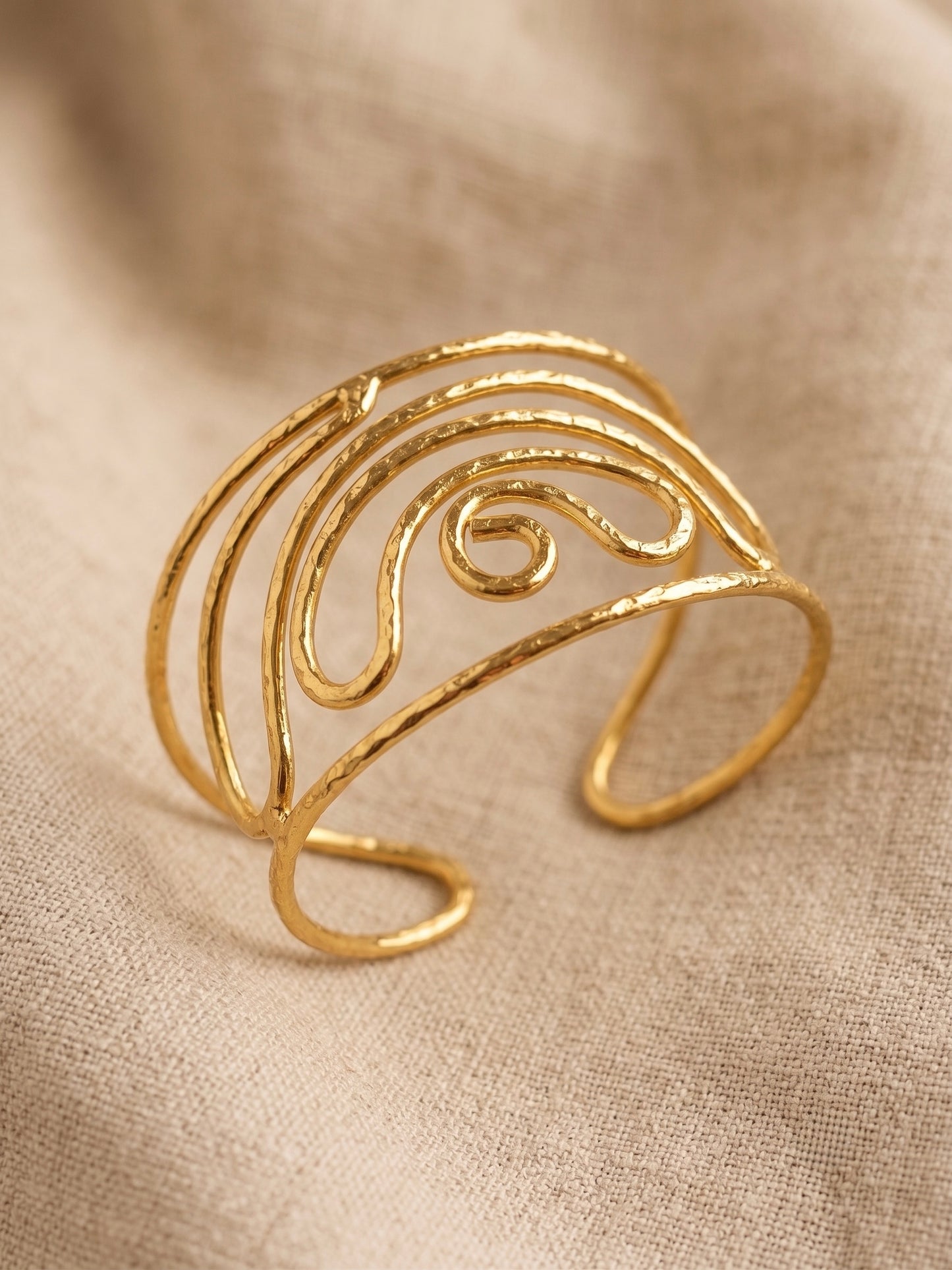 Boho Wave Brass Cuff Bracelet