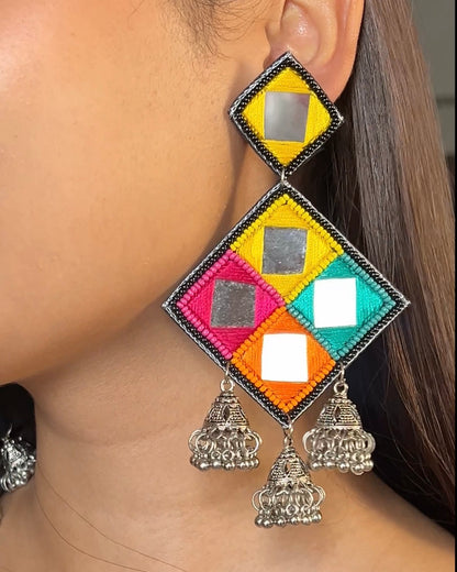 Ranjhana Handmade Beaded Jhumka Earrings