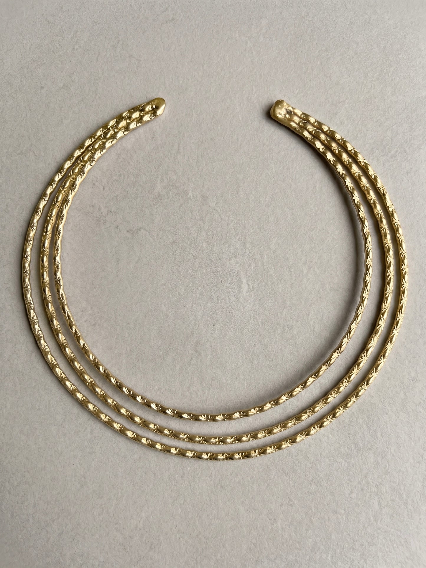 Trinity Handmade Brass Hasli Necklace