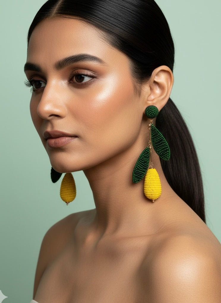 Lemon Squeezy Handmade Beaded Earrings