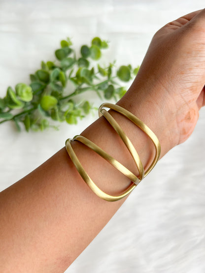 Elina Twist Brass Cuff Bracelet