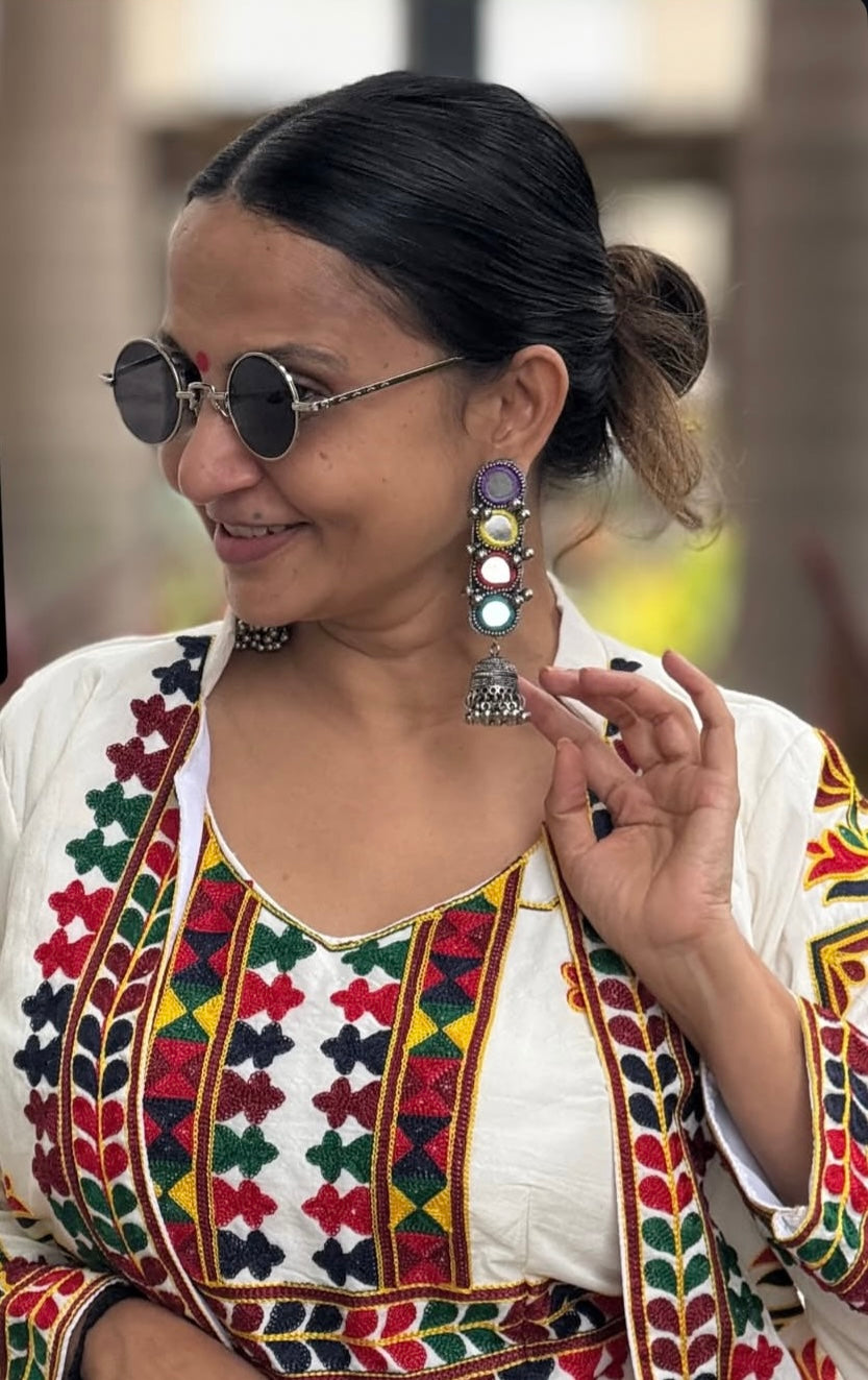 Darpan Handmade Beaded Jhumka Earrings