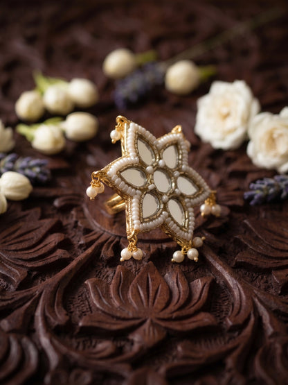 Noor Mirror Handmade Beaded Ring