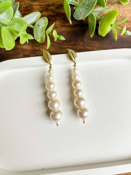 Nina Brass & Pearl Earrings