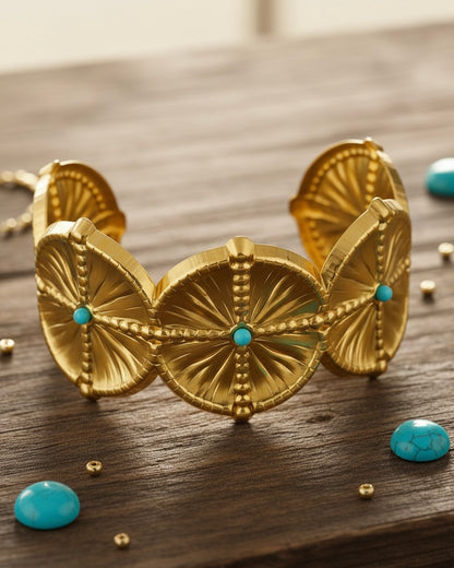 Ferozet 304 Stainless Steel 18k Real Gold Plated Cuff Bracelet