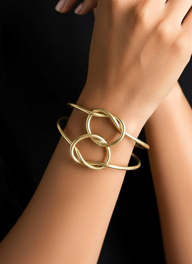 Knotted Brass Cuff Bracelet