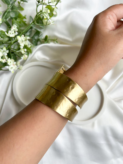 Tribal Harmony Brass Cuff Bracelet