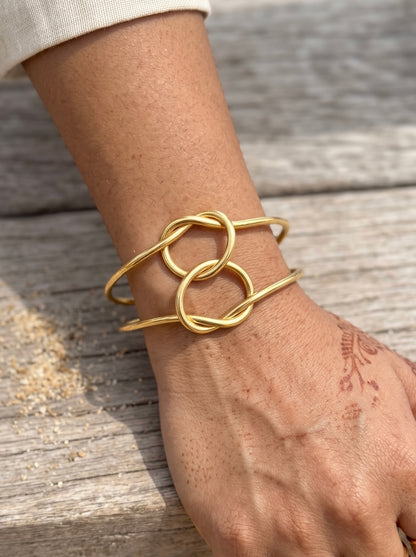 Knotted Brass Cuff Bracelet