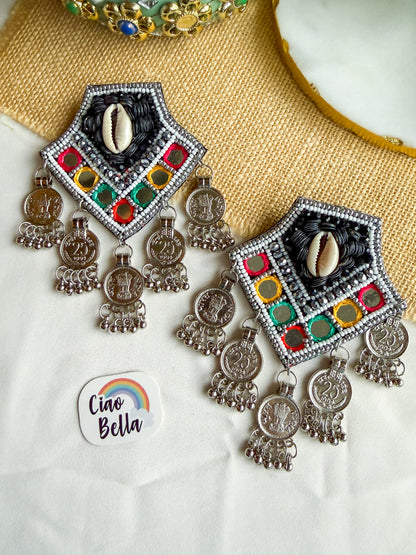 Banjaran Mirror Handmade Beaded Earrings