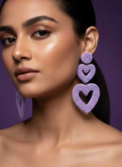 Lilac Lovelight Handmade Beaded Earrings