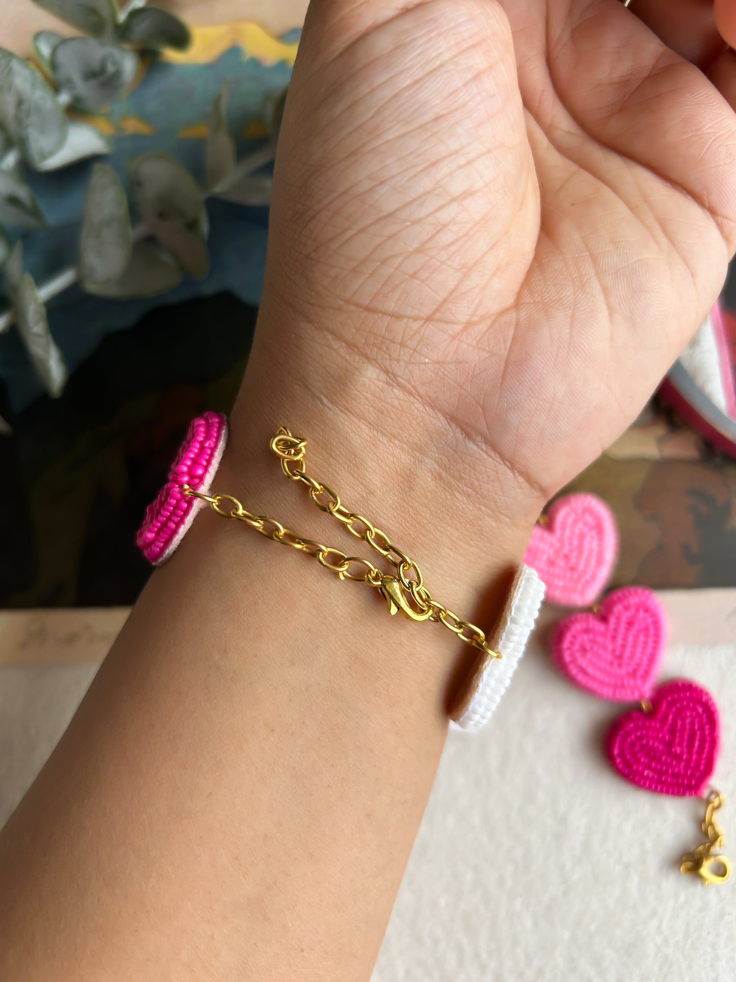 Blush Pink Love Drops Handmade Beaded Bracelet