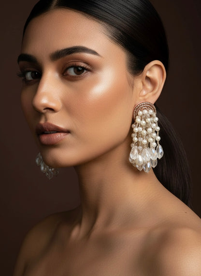 Rosalie Pearl Handmade Necklace + Earrings Set