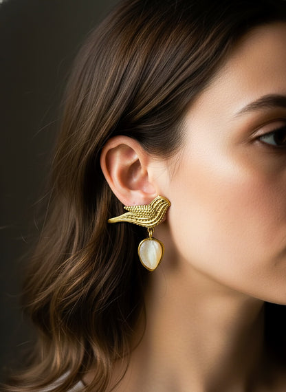 Birdie Bling Drop Handmade Brass Earrings