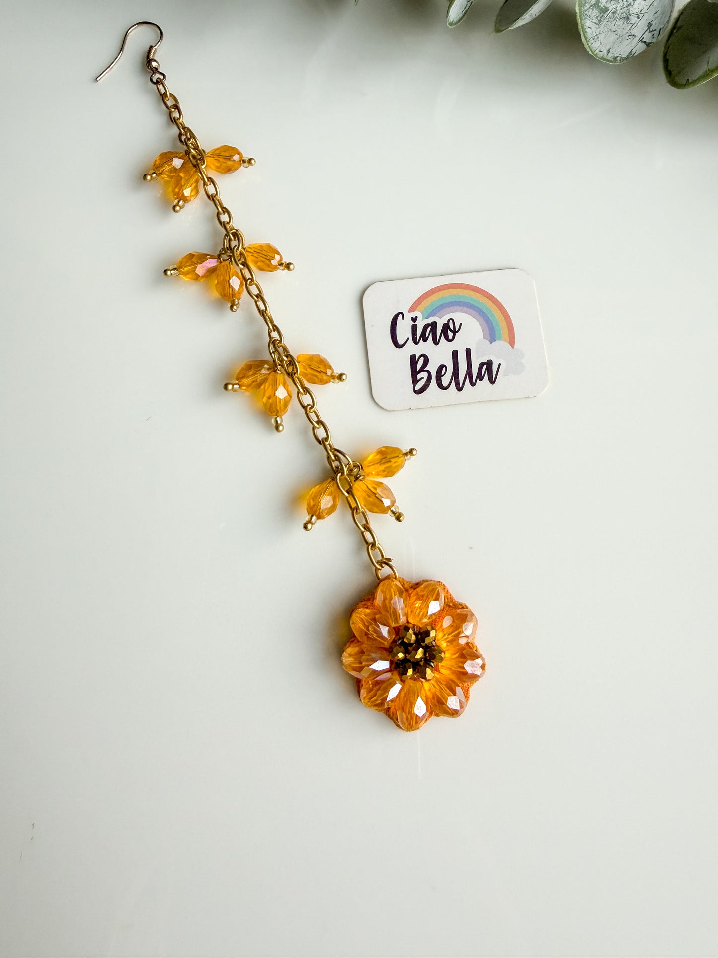 Sparkling Sunflower Handmade Beaded Maangtika