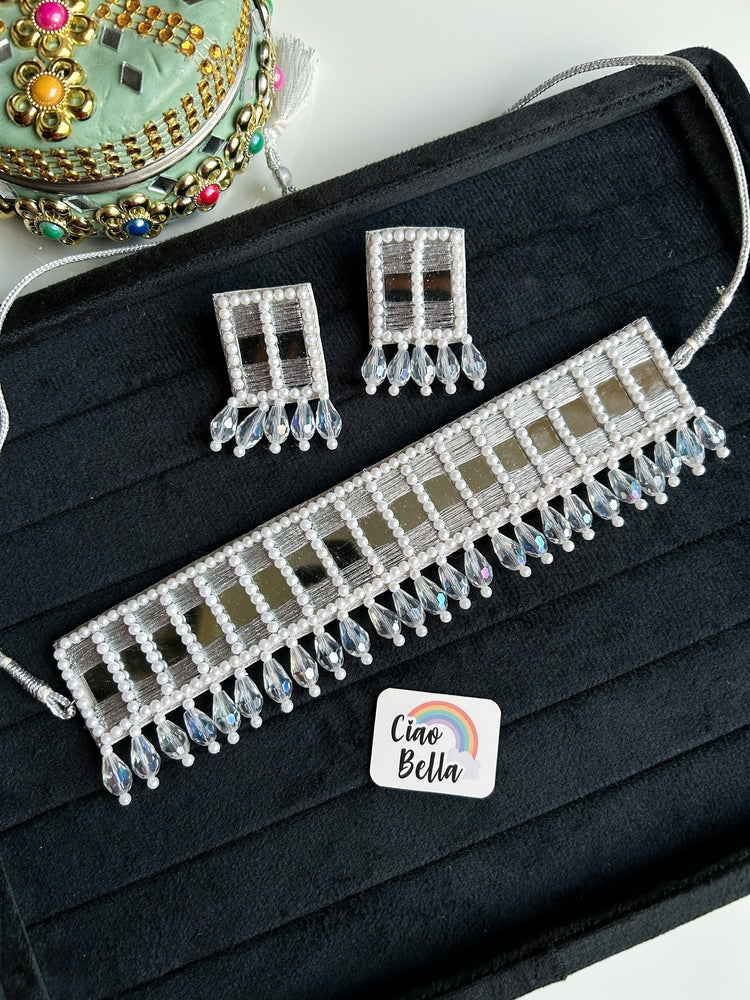 Sitara Silver Handmade Beaded Necklace & Earrings Set