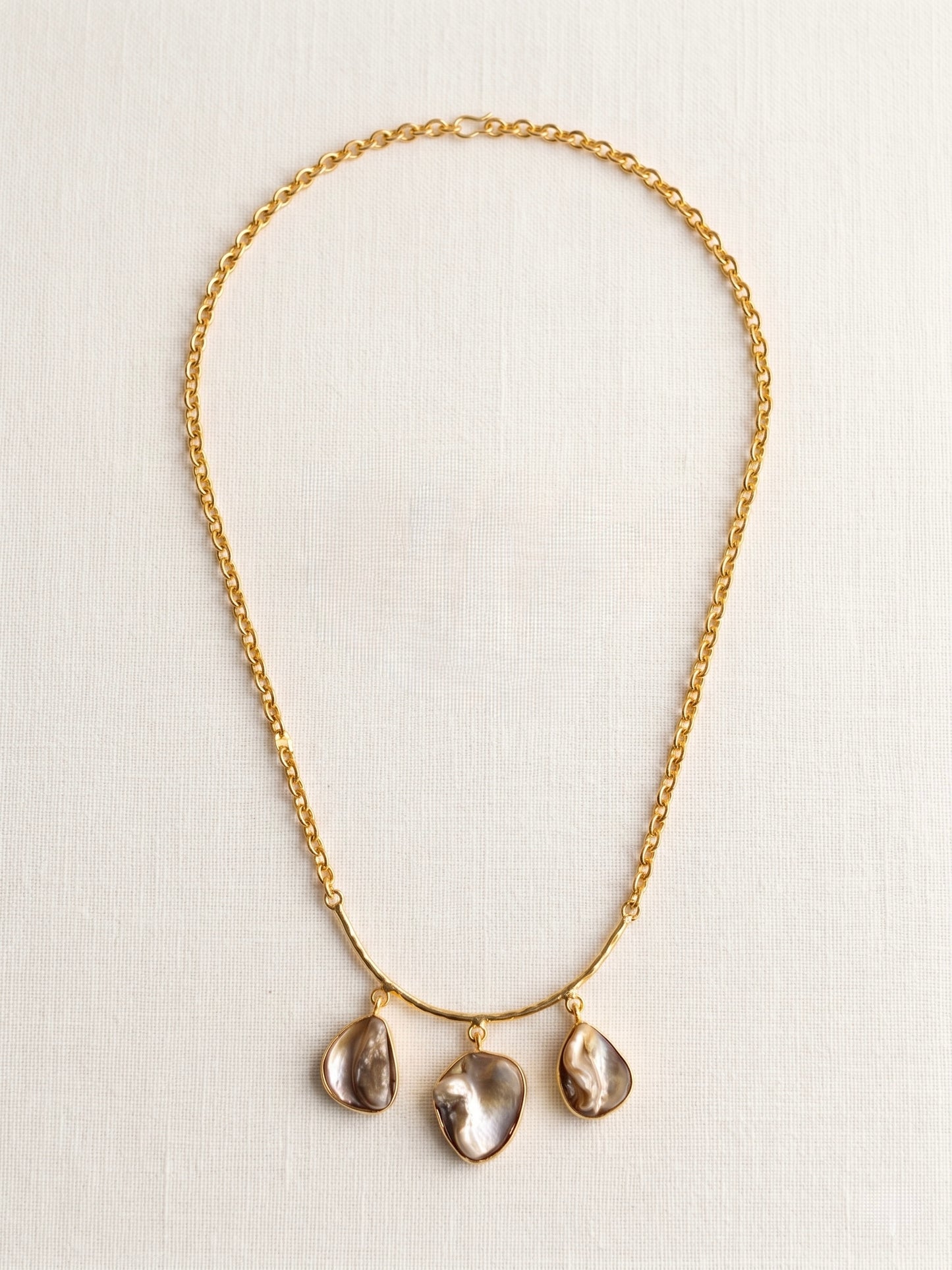 Celestial Mother of Pearl Handmade Brass Necklace