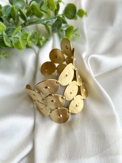 Luna Coin Brass Cuff Bracelet