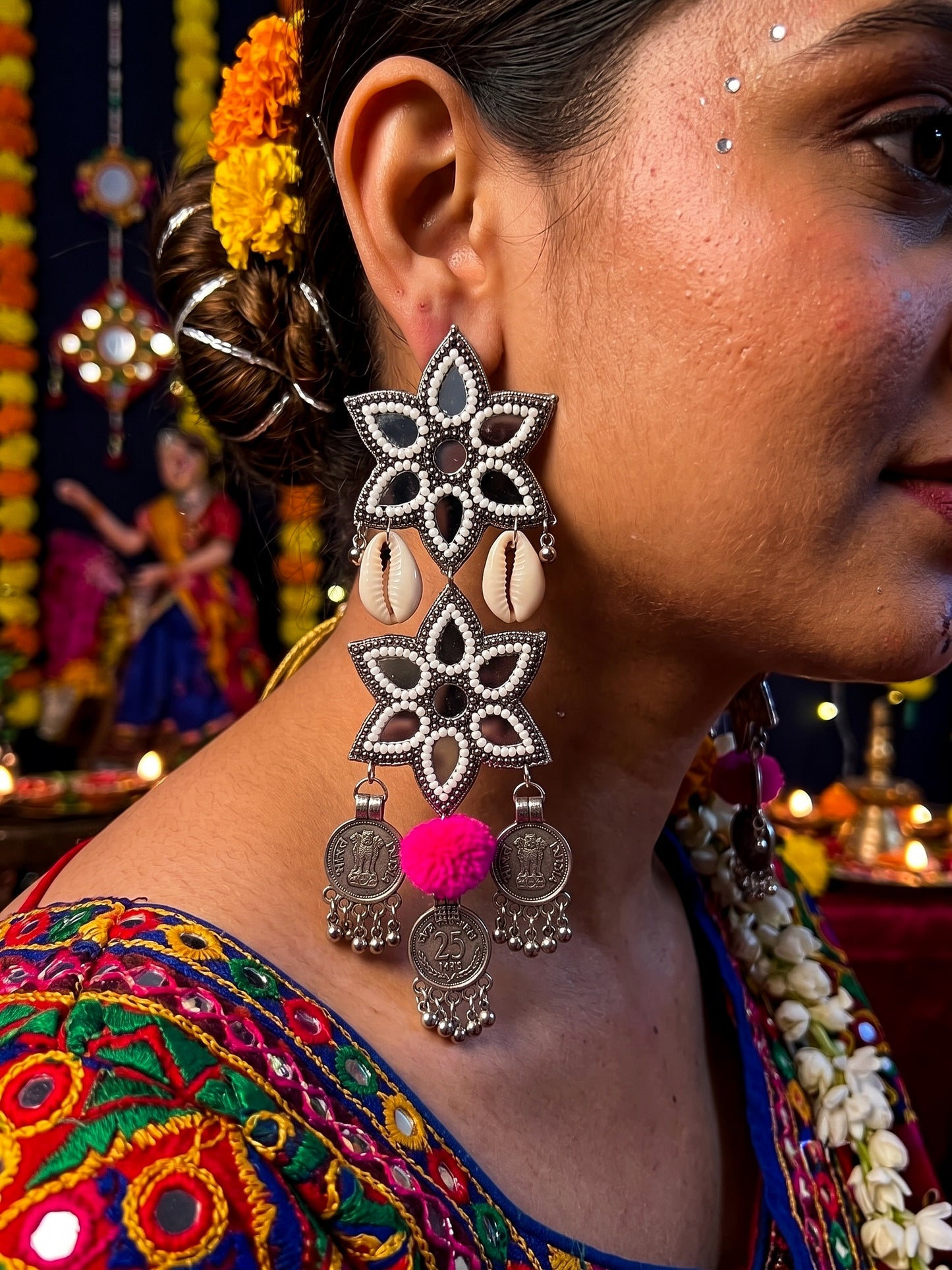 Naaz Mirror Handmade Beaded Earrings
