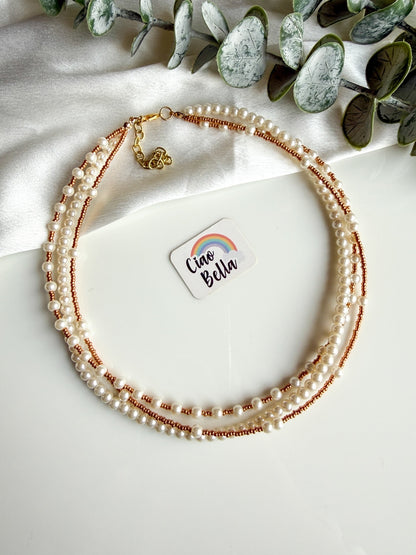 Eva Sleek Pearl Handmade Necklace