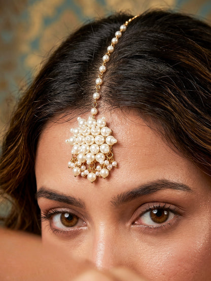Gul Pearl Handmade Beaded Maangtika