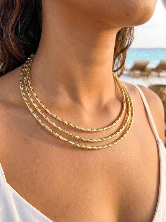 Trinity Handmade Brass Hasli Necklace