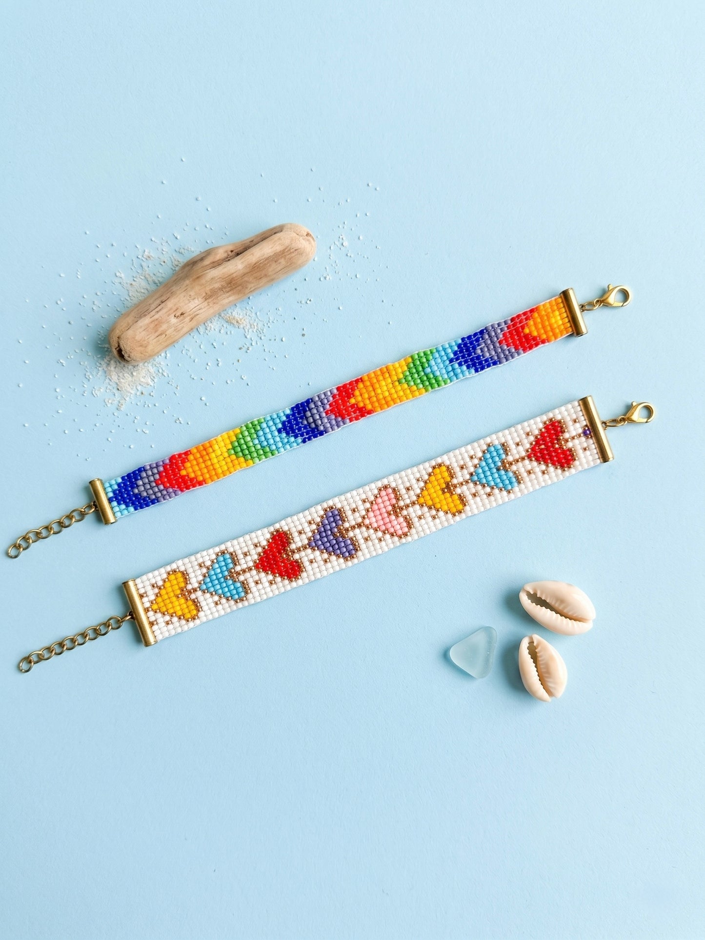 Happy Vibes Rainbow Stack Handmade Beaded Bracelet