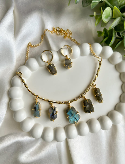 Smokey Fusion Brass Necklace Set