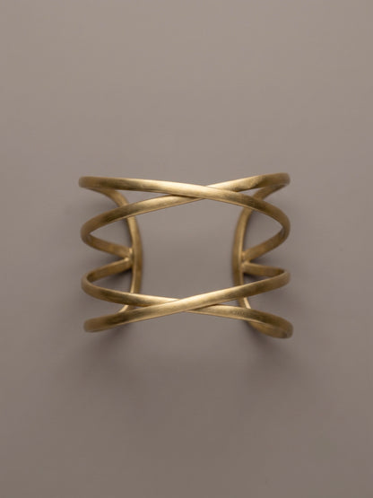 Elina Twist Brass Cuff Bracelet