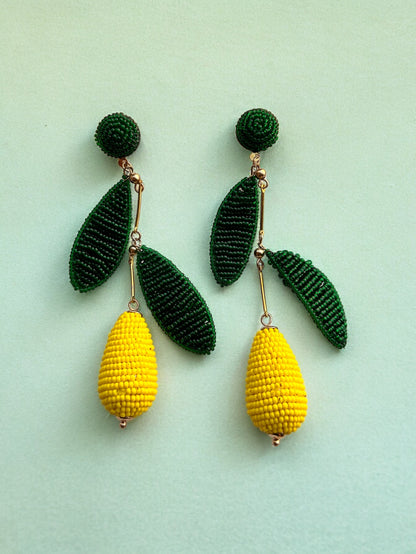 Lemon Squeezy Handmade Beaded Earrings