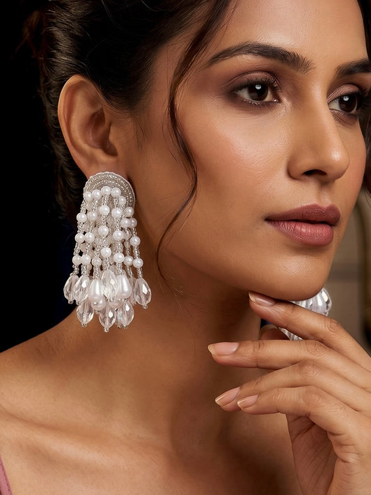 Amara Pearl Fall Handmade Beaded Earrings