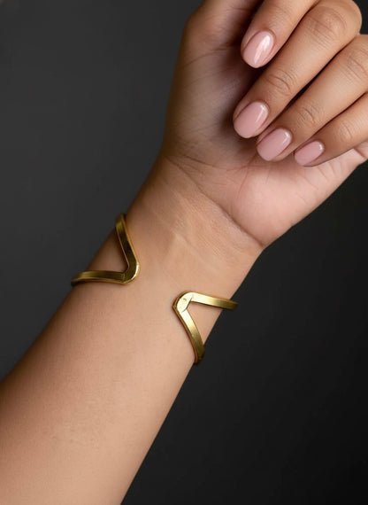 Boho Charm Brass Cuff Bracelet