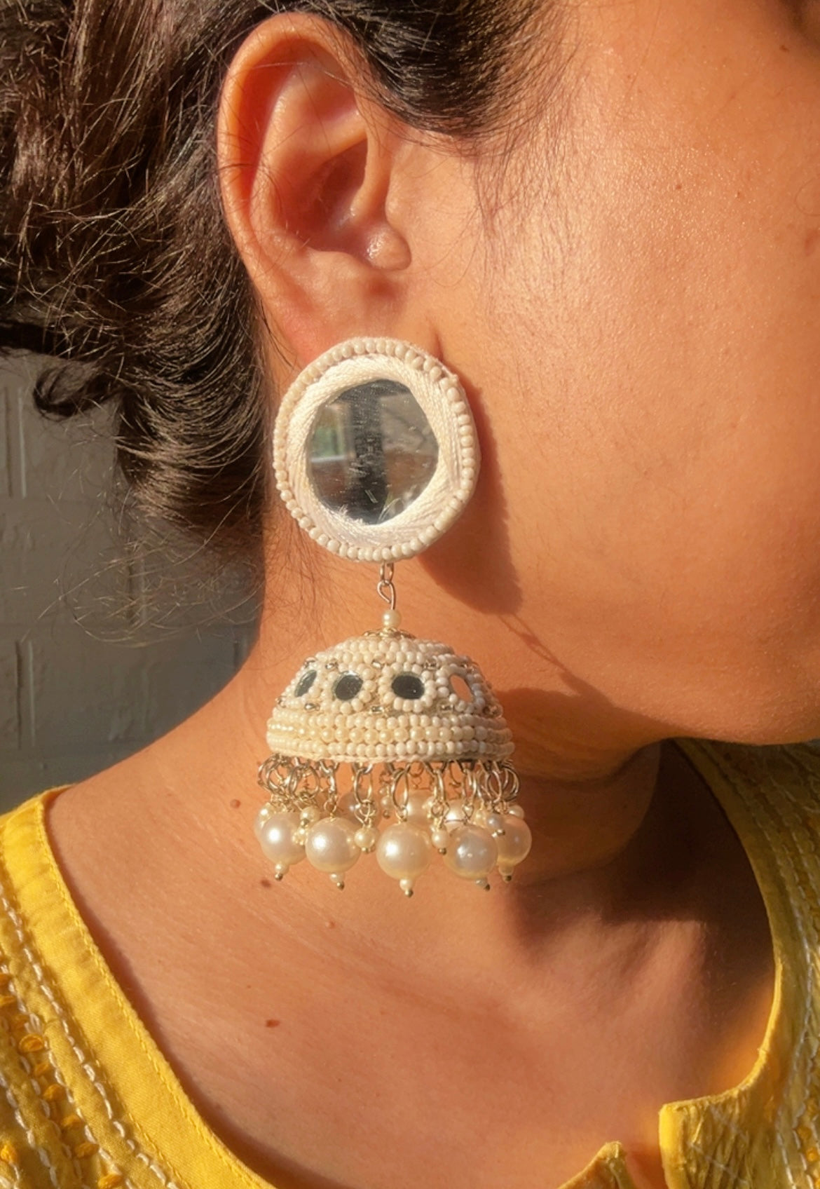 Chaand Handmade Beaded Jhumka Earrings