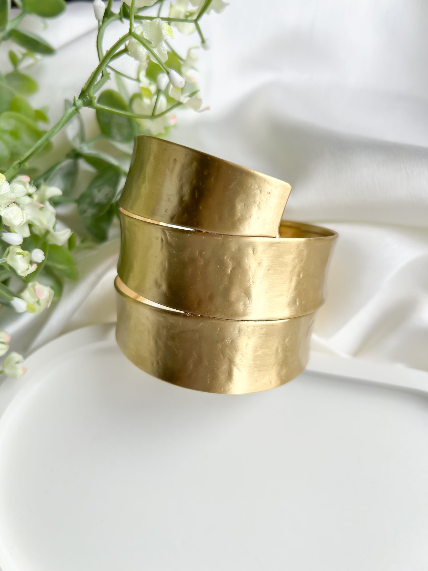 Tribal Harmony Brass Cuff Bracelet