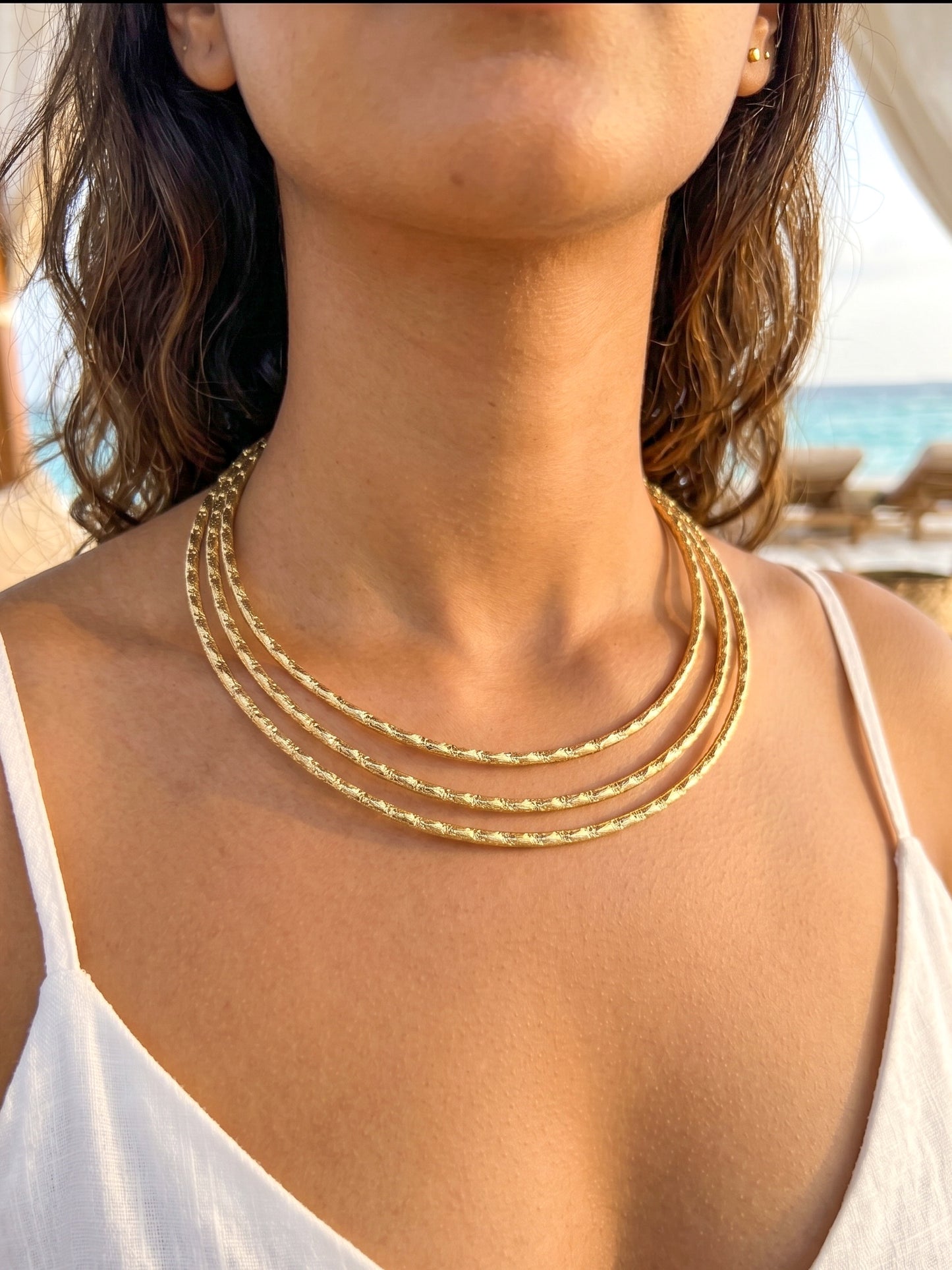 Trinity Handmade Brass Hasli Necklace