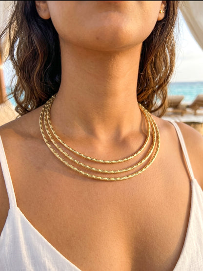 Trinity Handmade Brass Hasli Necklace