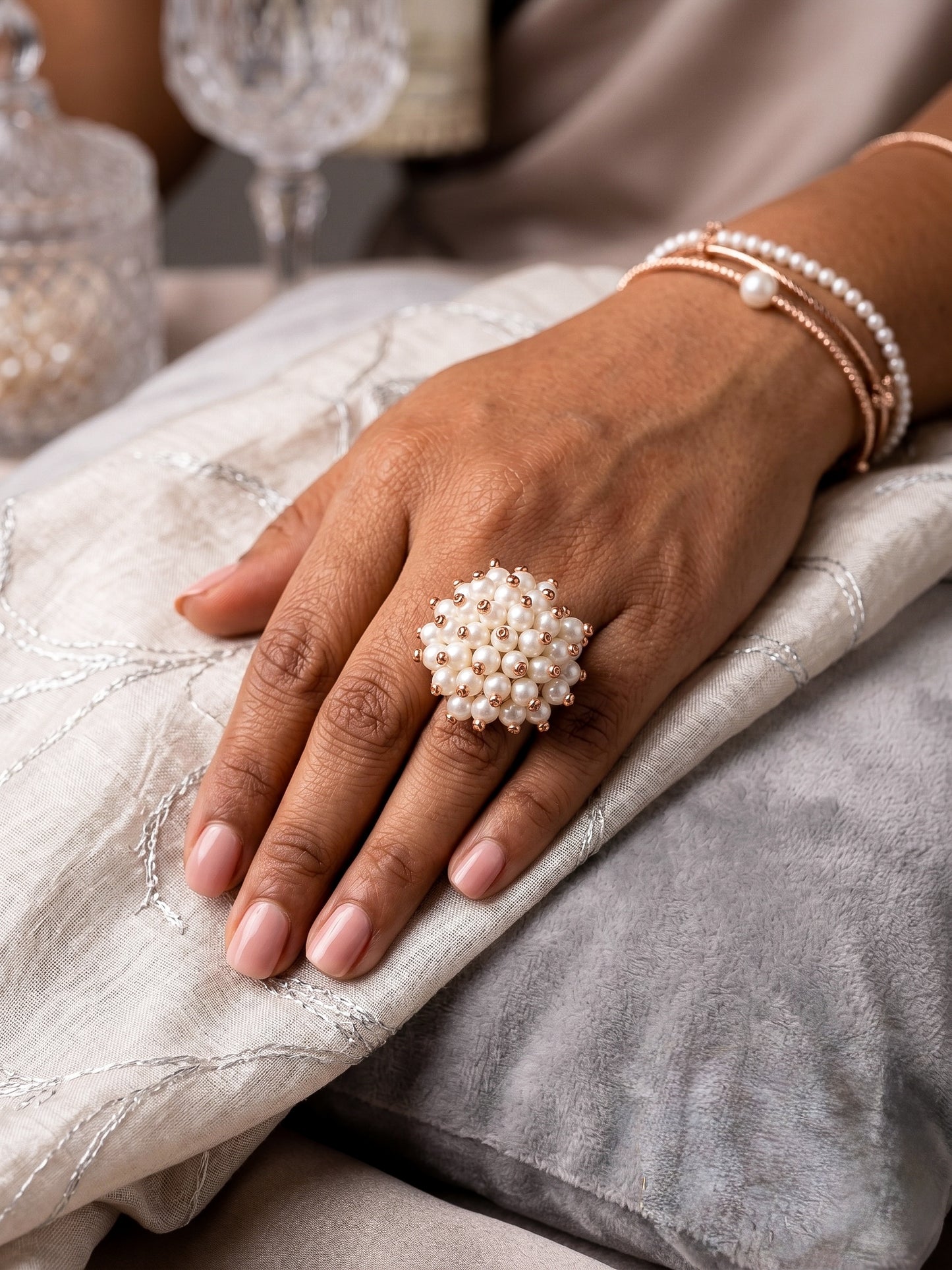 Sitara Pearl Handmade Beaded Ring