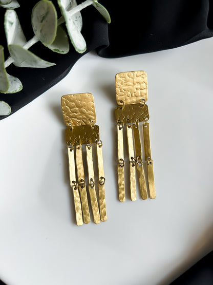 Juno Brass Drops Handmade Brass Earrings