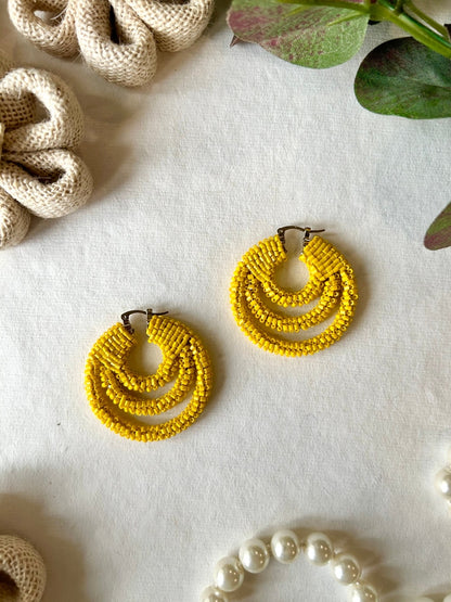 Sunshine Yellow Hoop Earrings