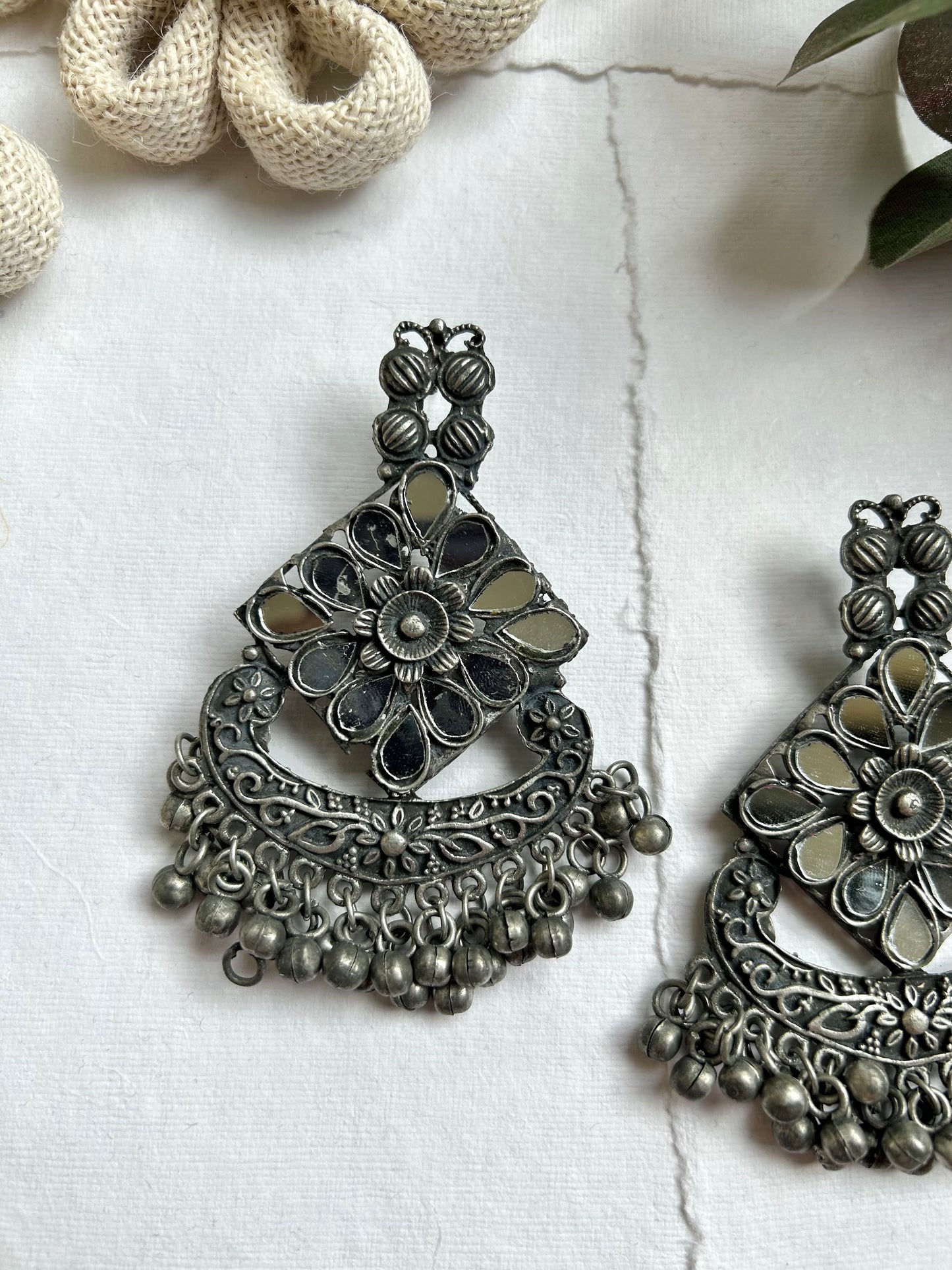 Mirrored Oxidised Earrings