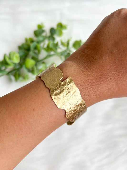 Cecilia Sleek Brass Cuff Bracelet