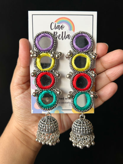 Darpan Handmade Beaded Jhumka Earrings