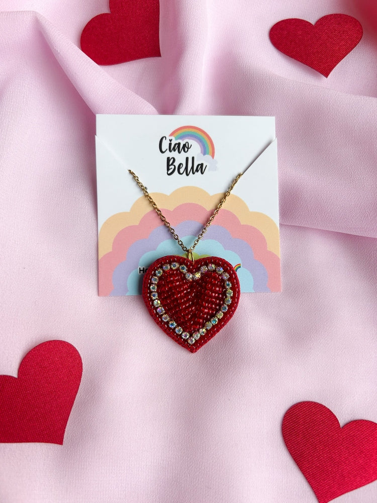 Deep Red Love Eternal Deep Red Love Handmade Beaded Necklace – Ciao Bella