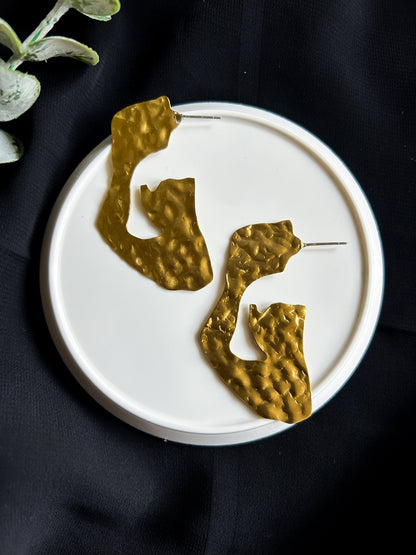 Abstract Handmade Brass Earrings