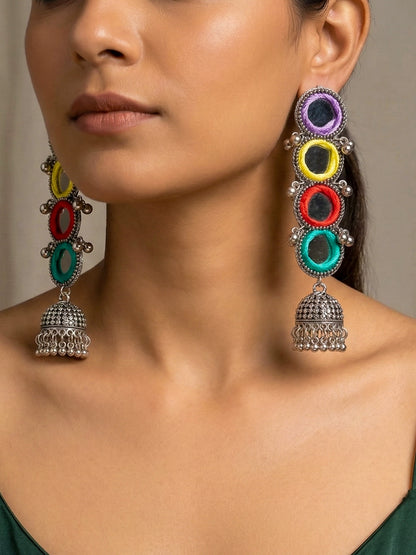 Darpan Handmade Beaded Jhumka Earrings