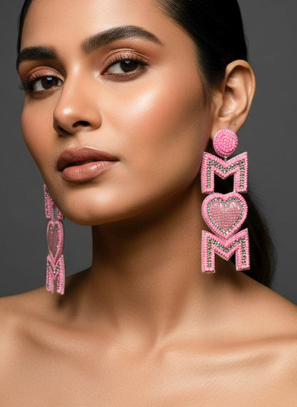 MOM Love Handmade Beaded Earrings