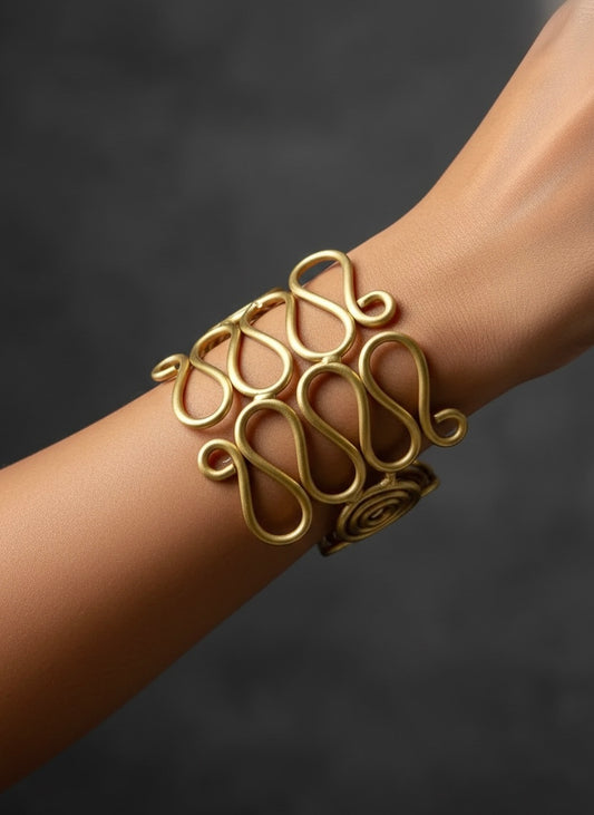Kira Harmony Brass Cuff Bracelet